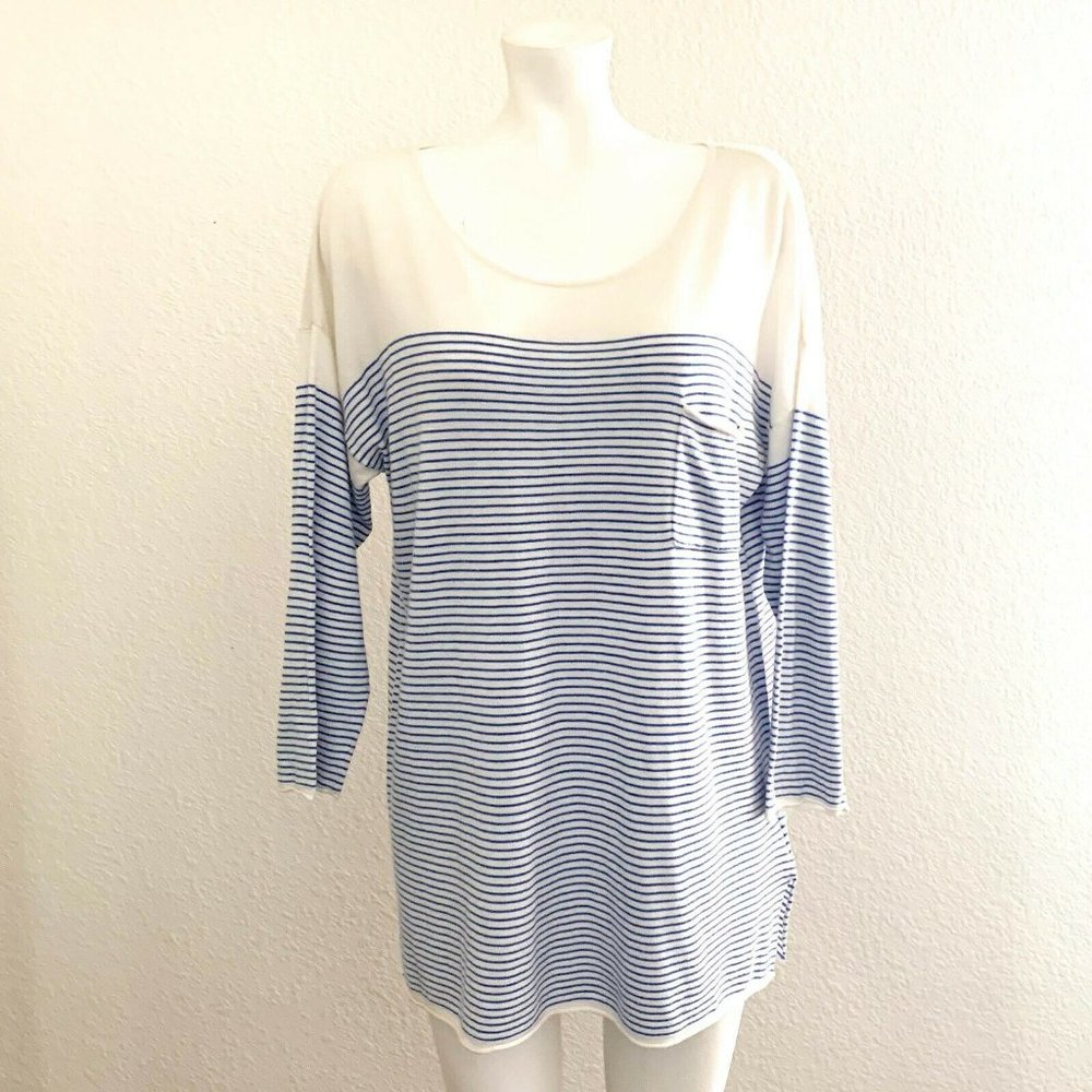 Gap Designed & Crafted 3/4 Sleeve Blue Striped